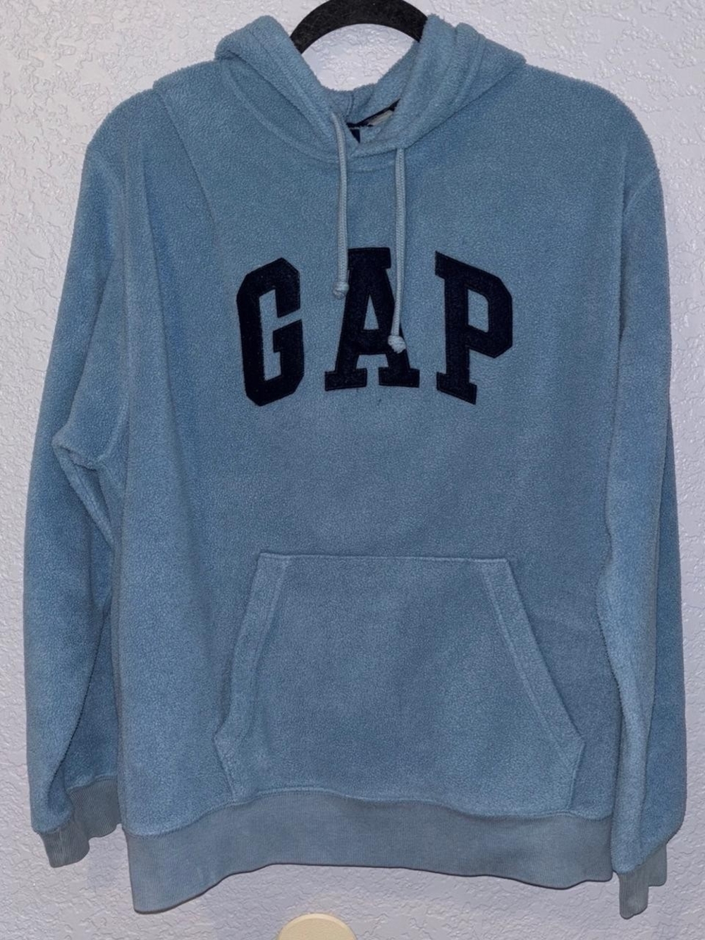 GAP Men's Light Blue Hooded Pullover Fleece Size L